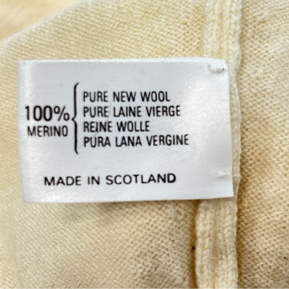 Burberrys Vintage Cropped Merino Wool Turtleneck Sweater Jumper Women M in Cream - Picture 6 of 7